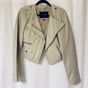 Cream Leather Jacket
